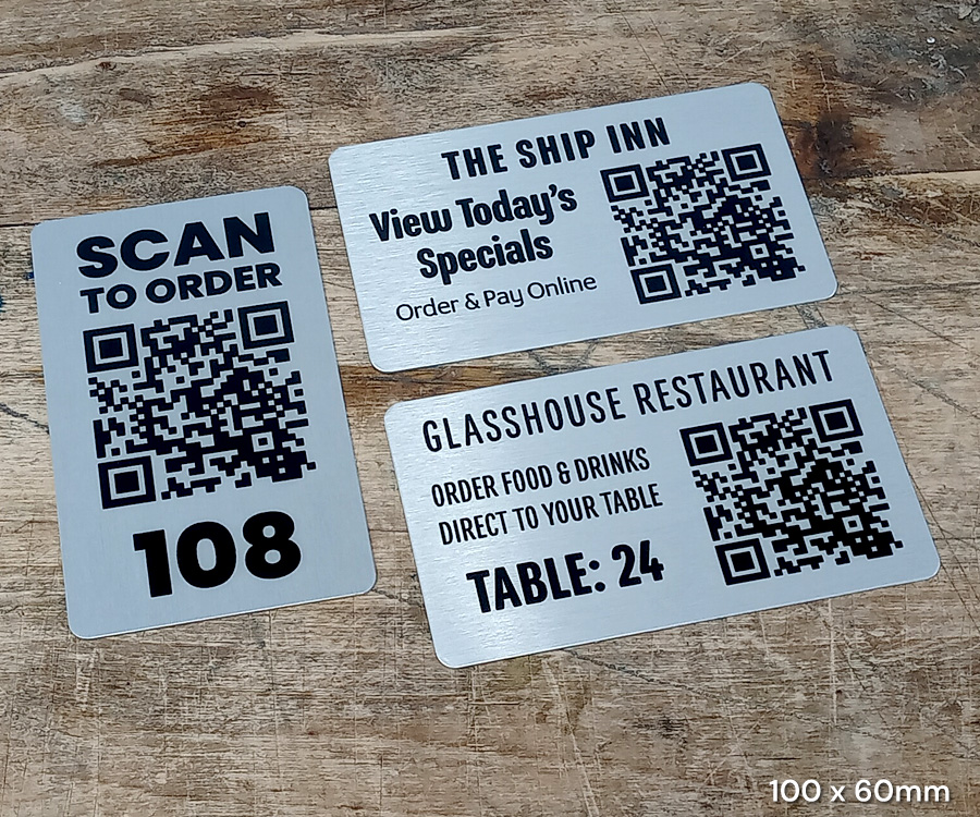 classic silver rectangle qr codes 100x60