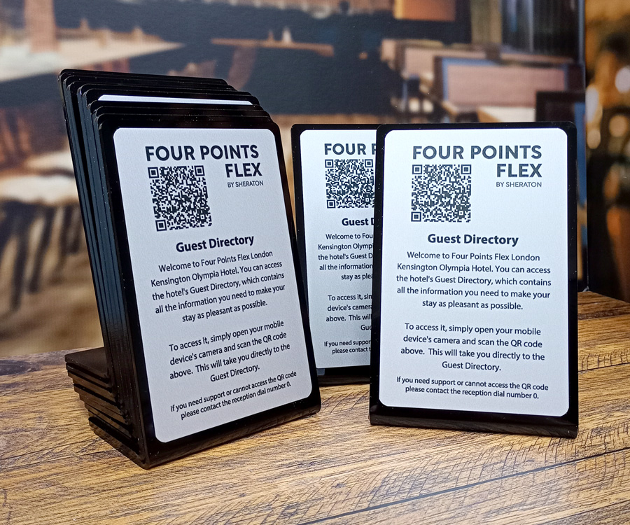 Satin Silver L-Shaped QR Code Information Notice