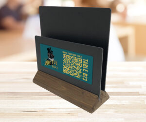 Dark Wood Multi-Use Chalkboard Menu Holder