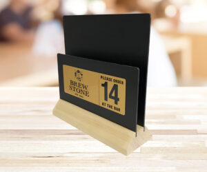 Light Wood Multi-Purpose Chalkboard Menu Holder