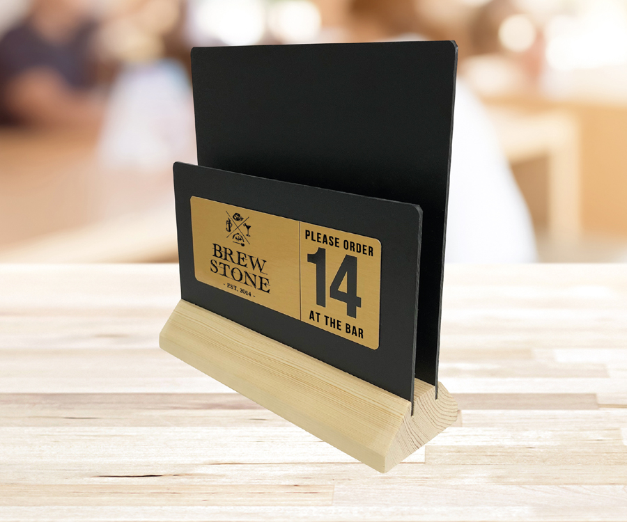 Light Wood Multi-Purpose Chalkboard Menu Holder