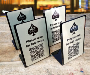 Champagne Gold L-Shaped QR Code Information Notice