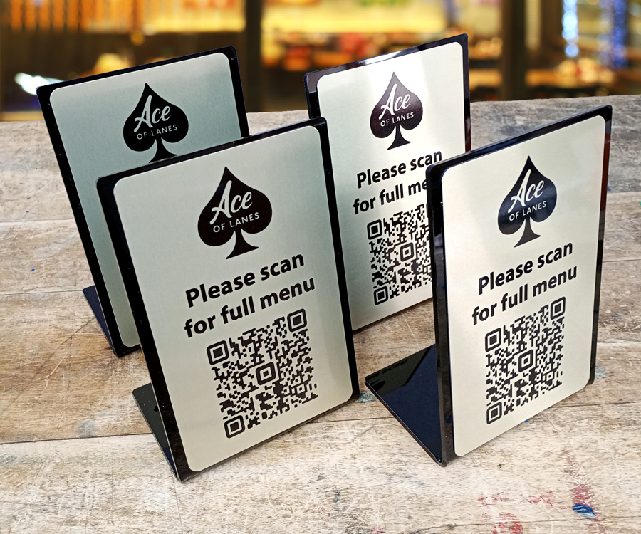 Champagne Gold L-Shaped QR Code Information Notice