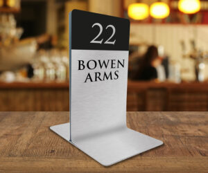 Branded Brushed Silver Aluminium Single Channel Menu Holders