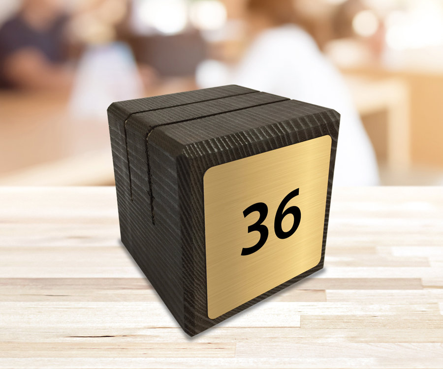 Dark Wood Block Menu Holder