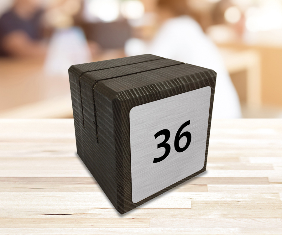 Dark Wood Block Menu Holder