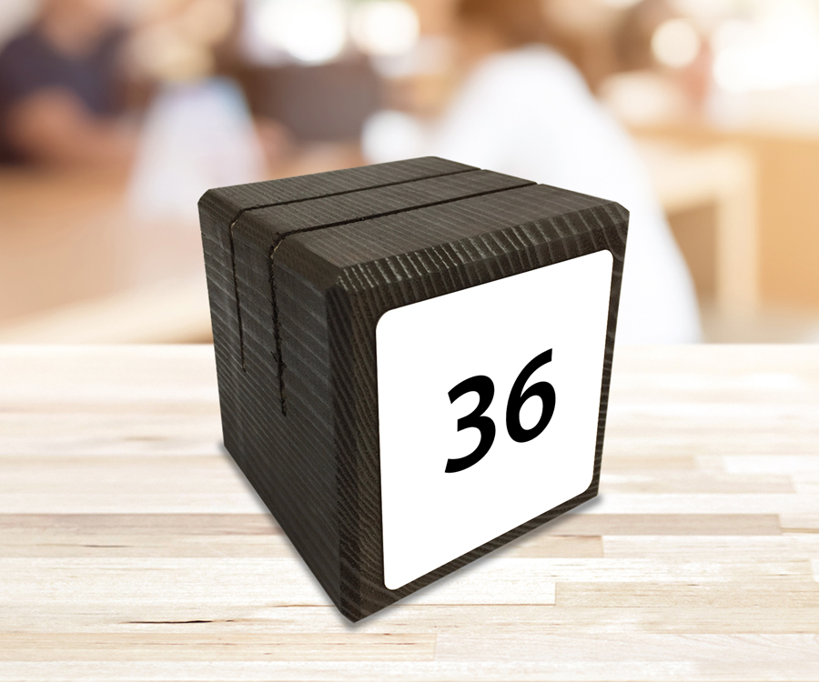 Dark Wood Block Menu Holder