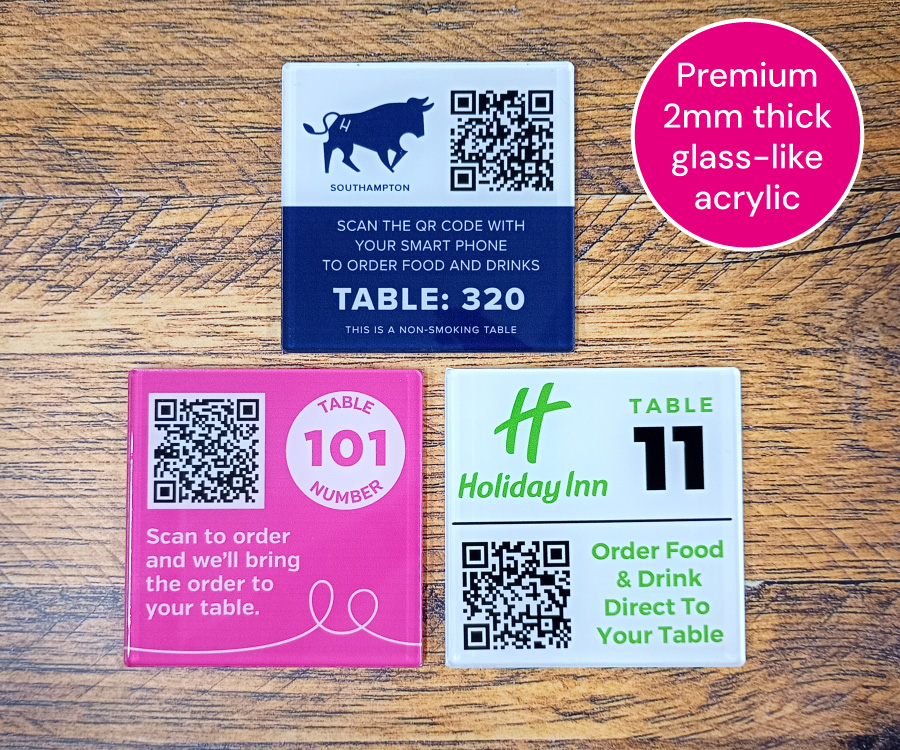 70x70mm Glass Like Numbers