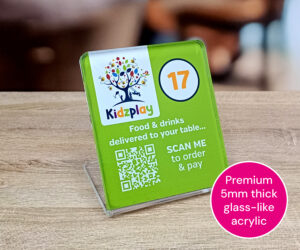 L-Shaped Glass Like Acrylic QR Code Table Number