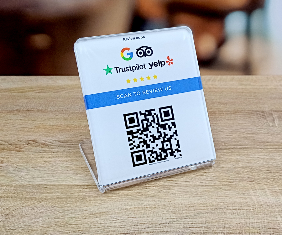 L-Shaped Glass Like Acrylic QR Code Table Number