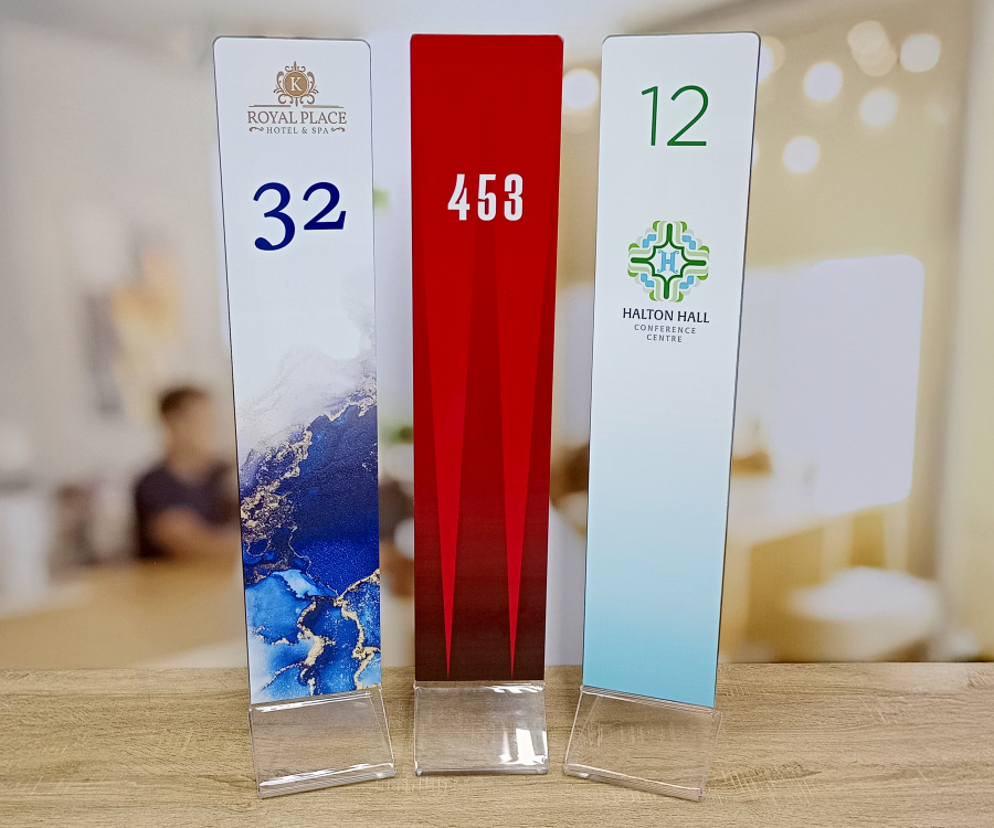 Custom Printed Extra Tall Function Room Table Notices