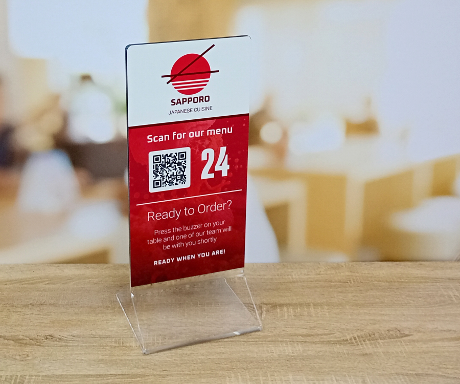 Custom Printed Wide Function Room Table Notices - Full Colour
