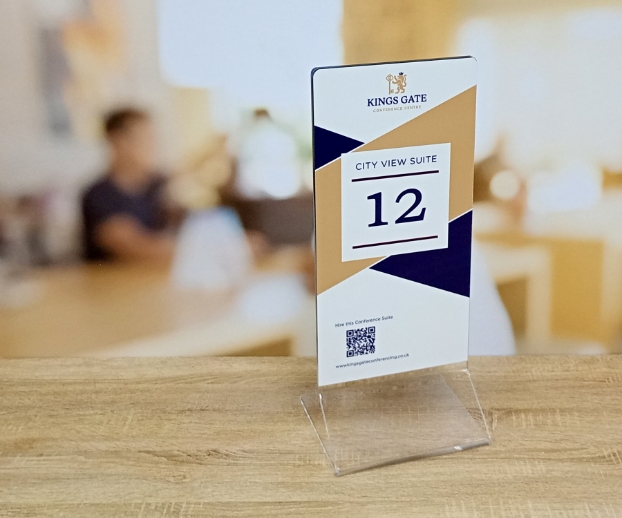 Custom Printed Wide Function Room Table Notices - Full Colour