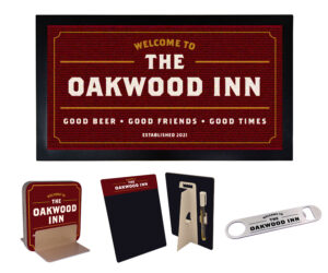 Traditional Personalised Home Bar Gift Set - Burgundy