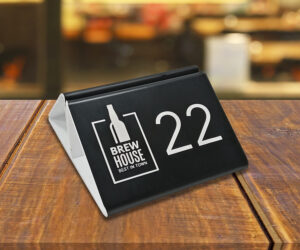 Branded Laser Engraved Menu Holder - Black