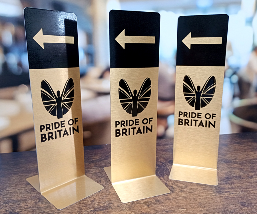 Pride of Britain brushed gold tall table numbers