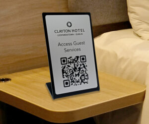 Satin Silver L-Shaped QR Code Information Notice