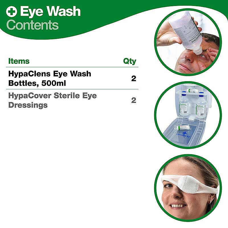 Eyewash Kit With 2 x 500ml HypaClens Eyewash Bottles - Image 3