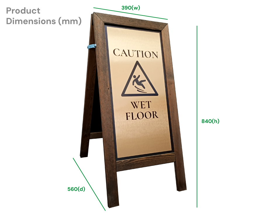 Premium Wooden Your Own Text Floor Stand with Brushed Silver Finish - Image 3