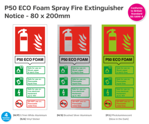 P50 Eco Foam Fire Extinguisher Notice