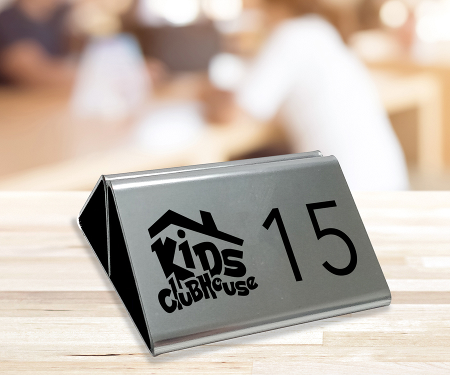 Branded Silver Engraved Menu Holders