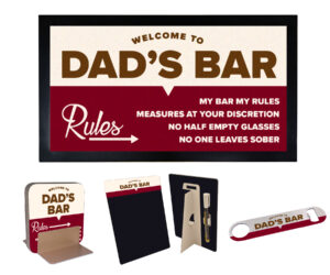 Personalised Home Bar Rules Gift Set - Burgundy