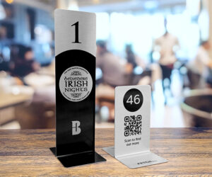 Brushed Silver Branded Free Standing Metal Table Numbers