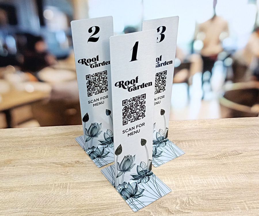 Brushed Silver Branded Free Standing Metal Table Numbers - Image 2