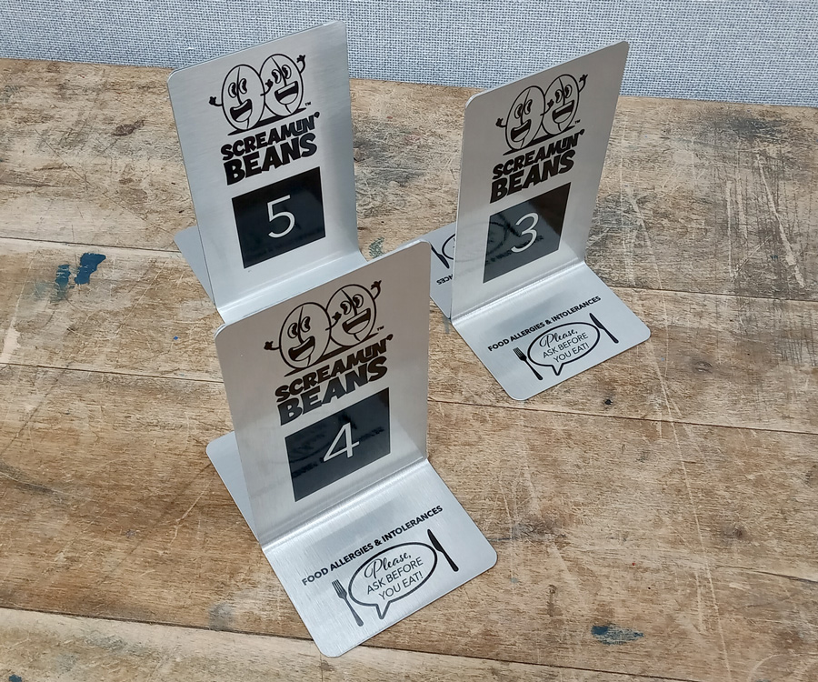 Branded SIlver Short Table Numbers