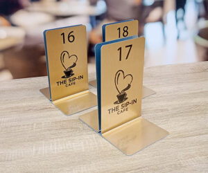Branded Brsuhed Gold Aluminium Single Channel Menu Holders