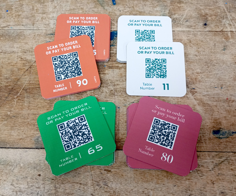 Premium Full Colour QR Code Table Numbers