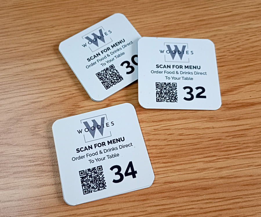 Premium Full Colour QR Code Table Numbers