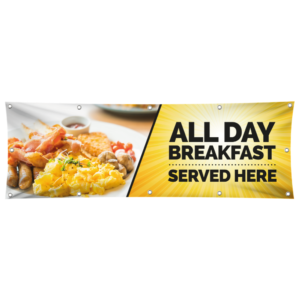 All Day Breakfast Served Here Promotional Banner