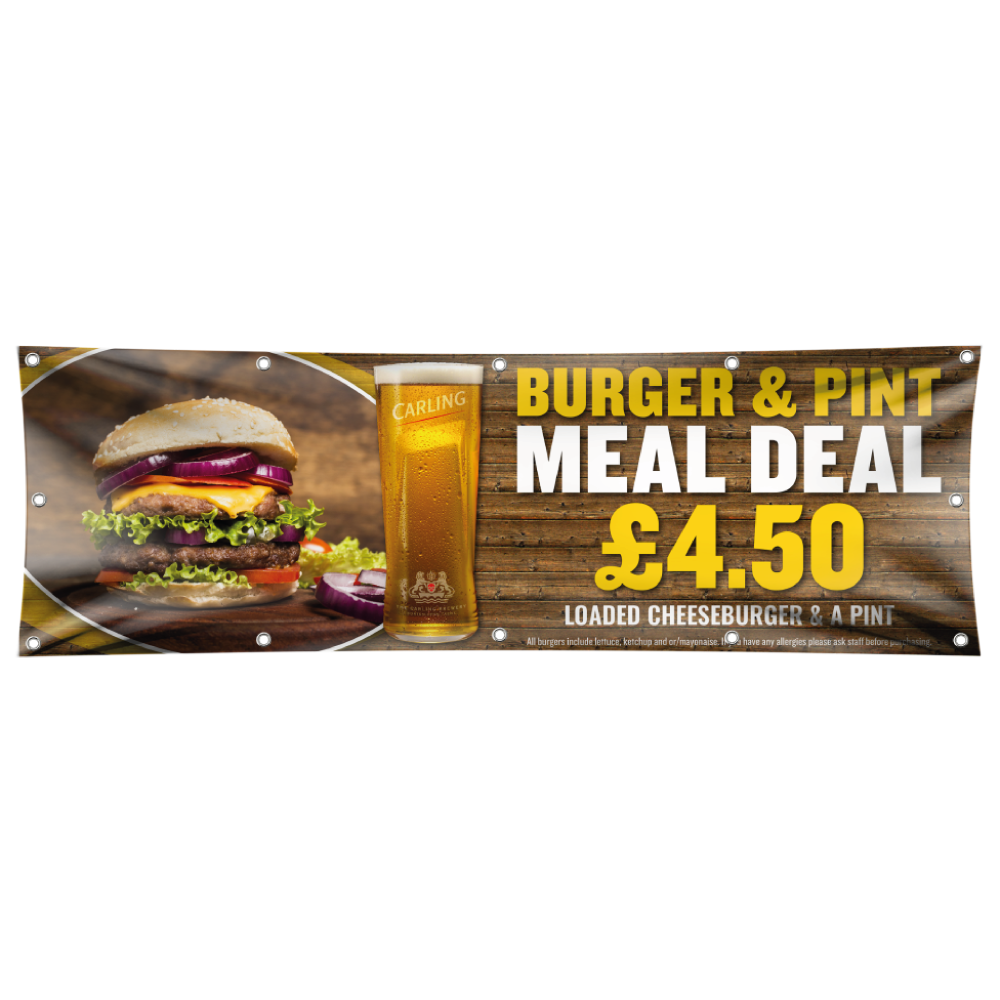 Burger & Pint Meal Deal Promotional Banner