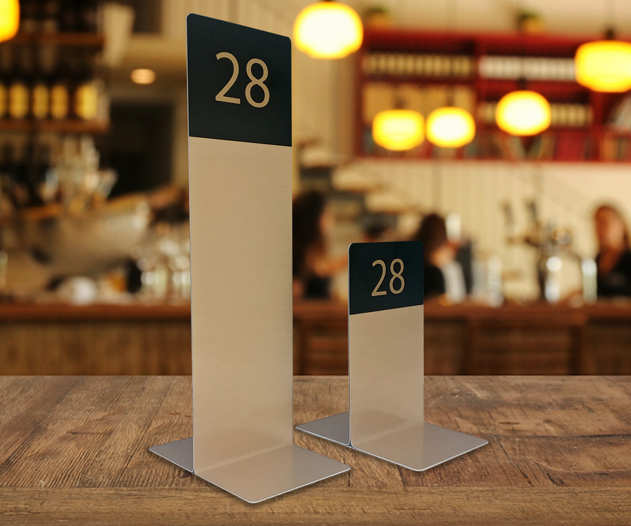 Brushed Gold Slimline Metal Table Numbers
