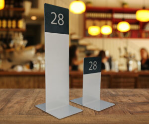 Brushed Silver Slimline Metal Table Numbers