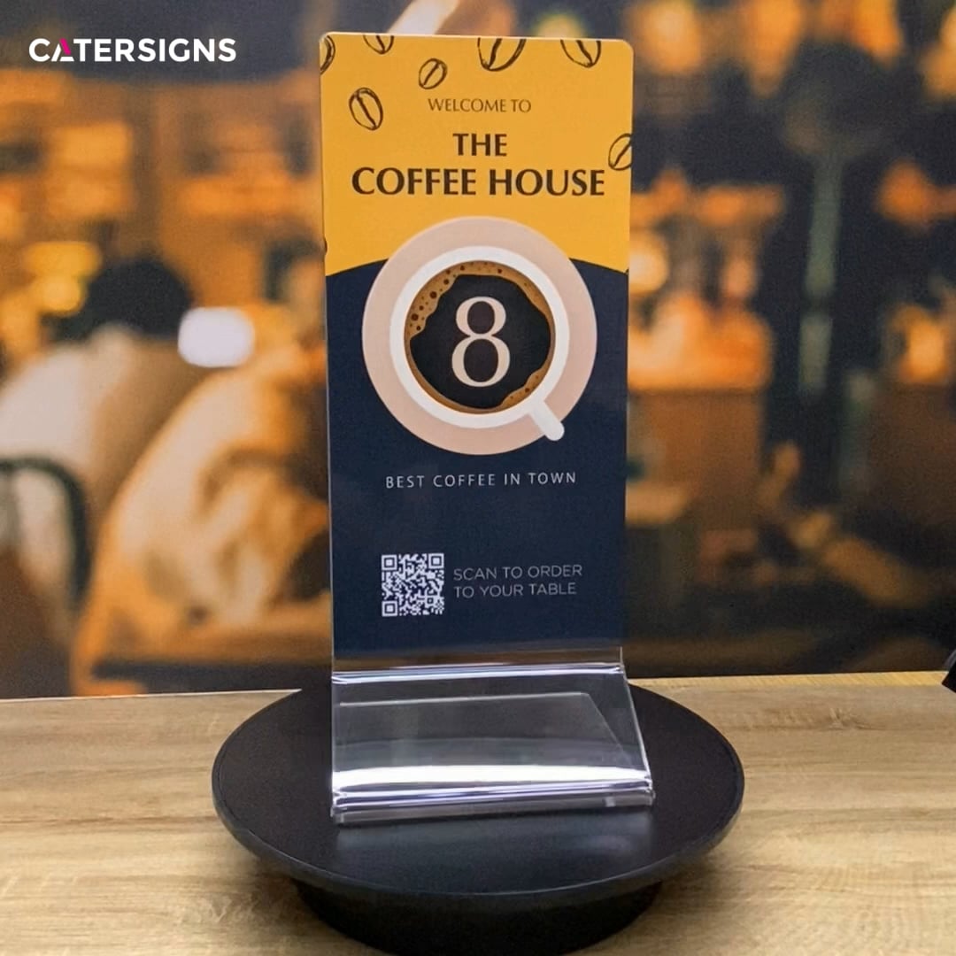 Full Colour Printed Free Standing Wide Function Room Table Numbers