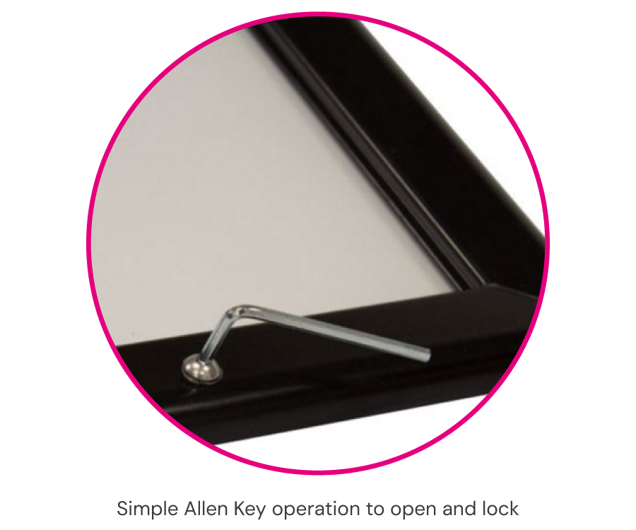 Black 32mm Lockable Poster Display Snap Frame - Image 2