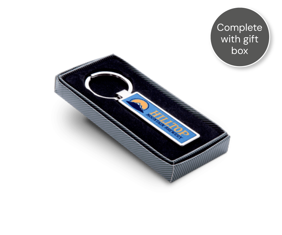 Personalised Rectangle Bottle Opener Keyring - Complete with Gift Box
