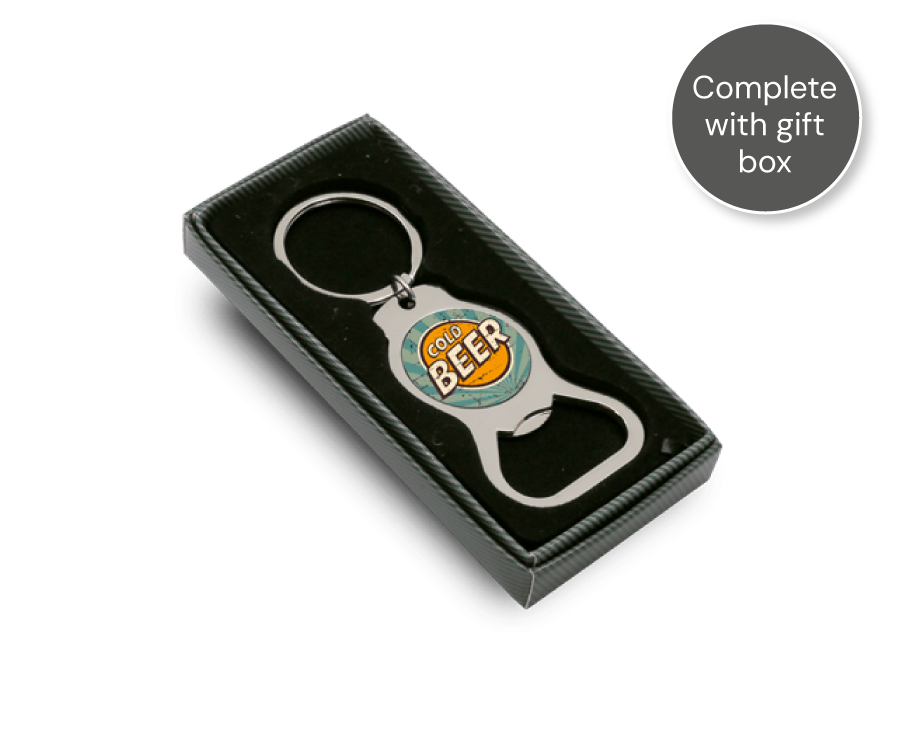 Personalised Bottle Opener Keyring - Complete with Gift Box
