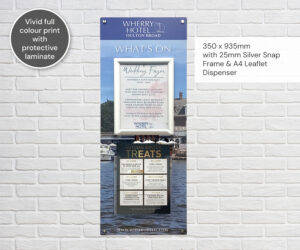 Custom Printed Neptune Information Point 1 x A4 Snap Frame and 1 x Leaflet Dispenser