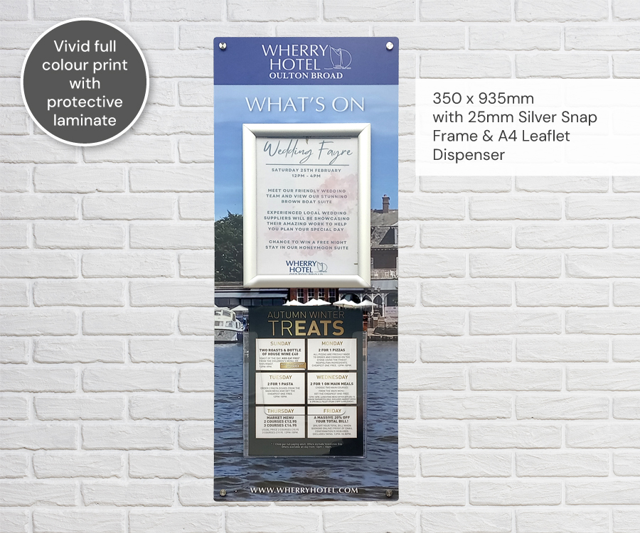 Custom Printed Neptune Information Point 1 x A4 Snap Frame and 1 x Leaflet Dispenser
