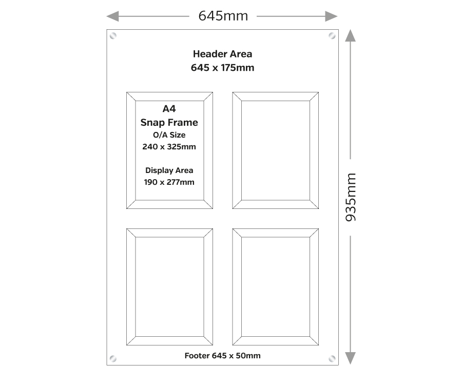 Custom Printed Neptune Information Point – 4 x A4 Snap Frames - Image 3