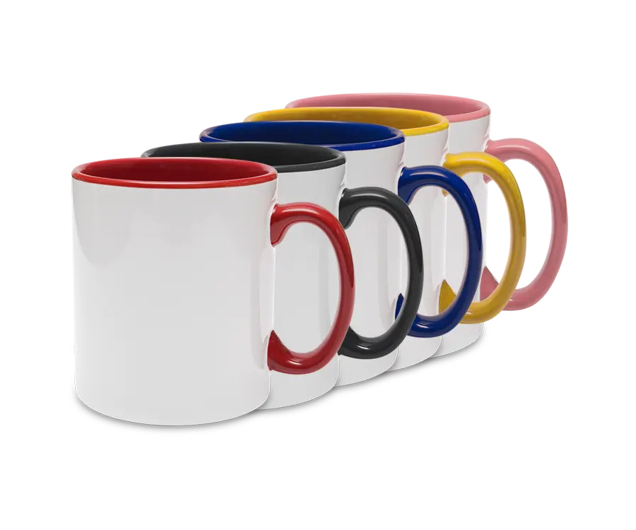 Durham Mugs coloured handles BLANK