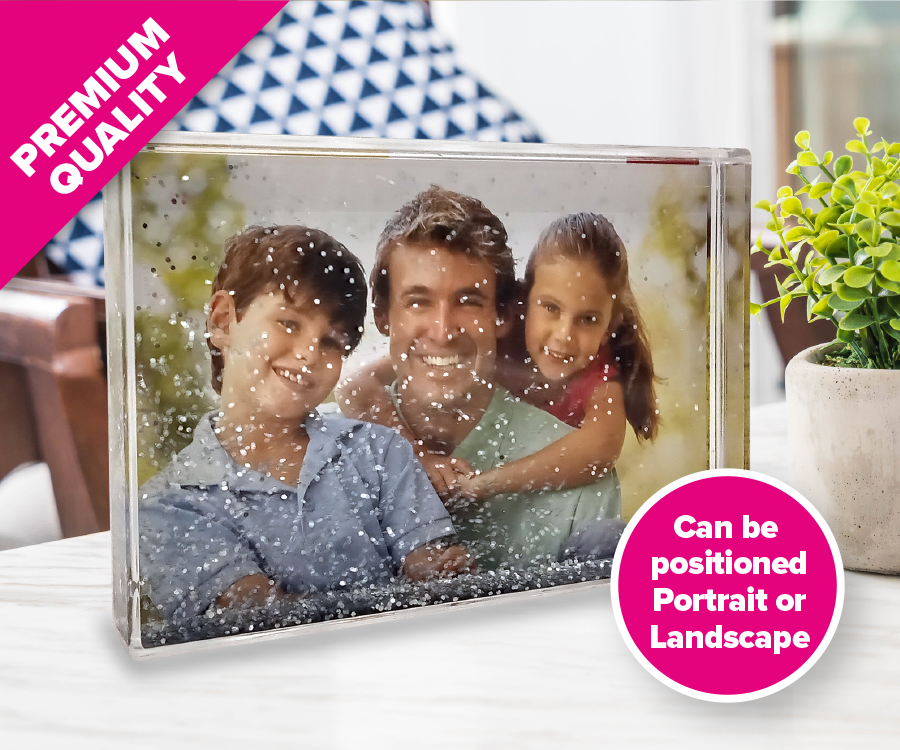 Giltter glass photo block 4x6