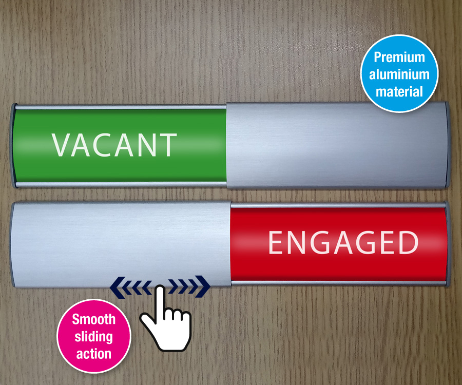 Sliding Door Sign – Engaged / Vacant