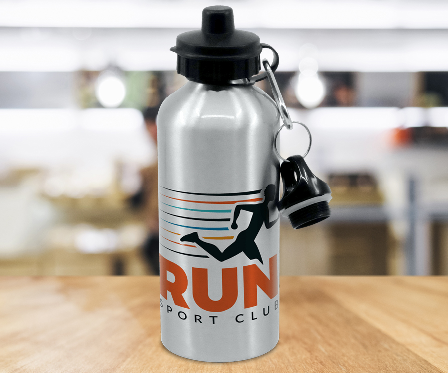Branded 600ml Silver Aluminium Water Bottle