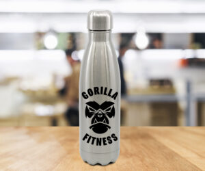Branded Silver Aluminium Water Bottle - Cola Shape