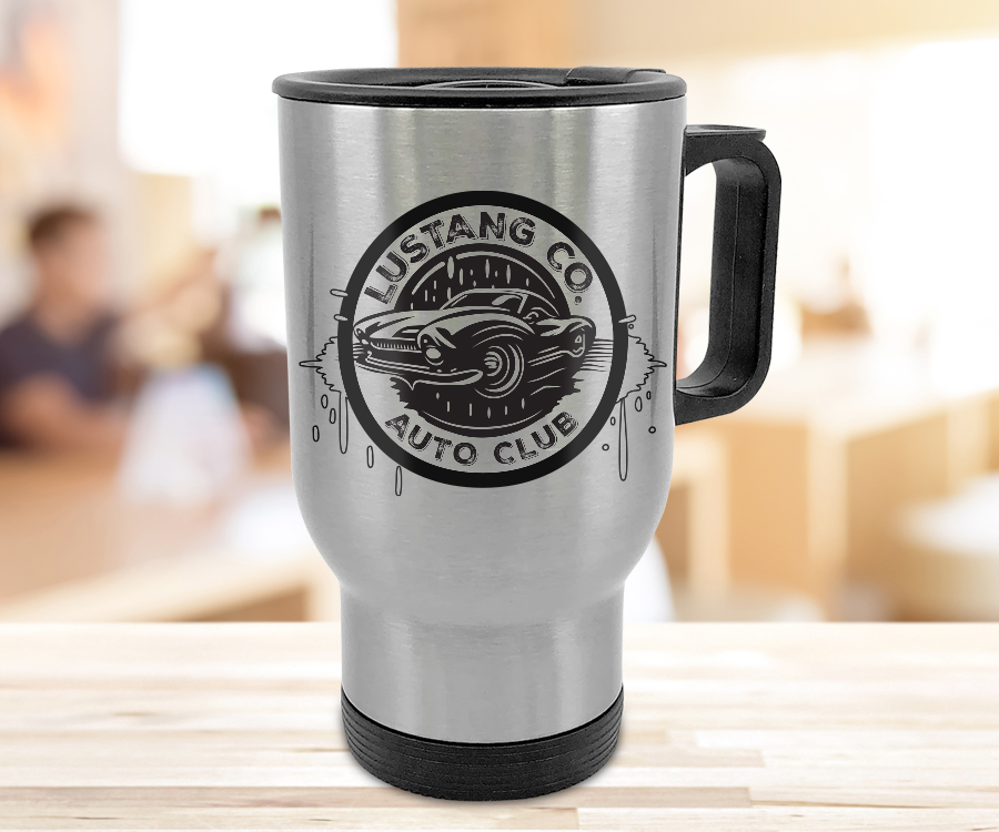 Branded Silver Stainless Steel Thermal Mug