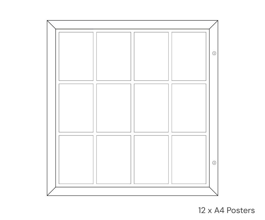 Slimlock Noticeboard 12 x A4 Posters